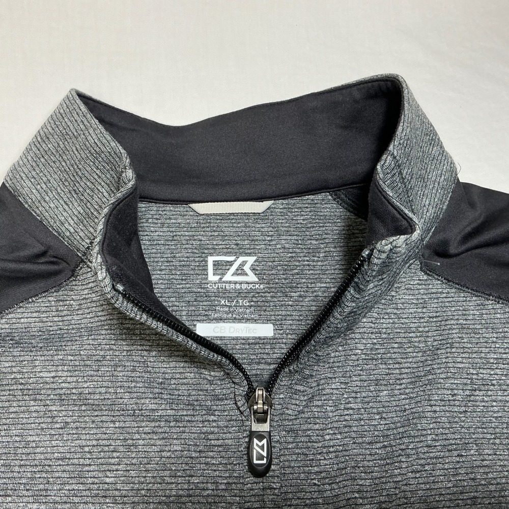 Cutter & Buck Half Zip Pullover Athletic Gray Black XL - Picture 2 of 7